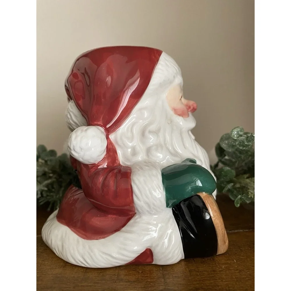 2001‎ Fitz & Floyd Candy Lane Santa Candle Cup Christmas Holiday